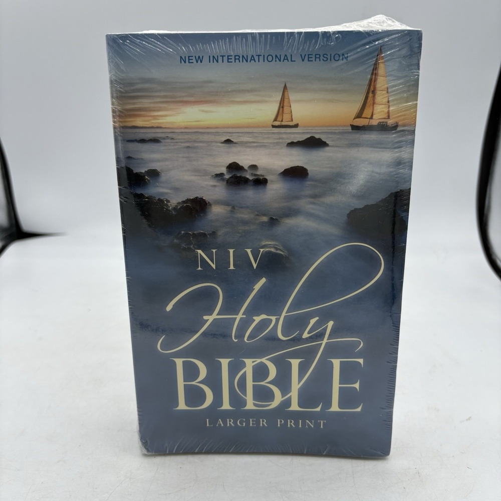 Holy Bible NIV Larger Large Print Paperback Blue Sail Zondervan Sealed